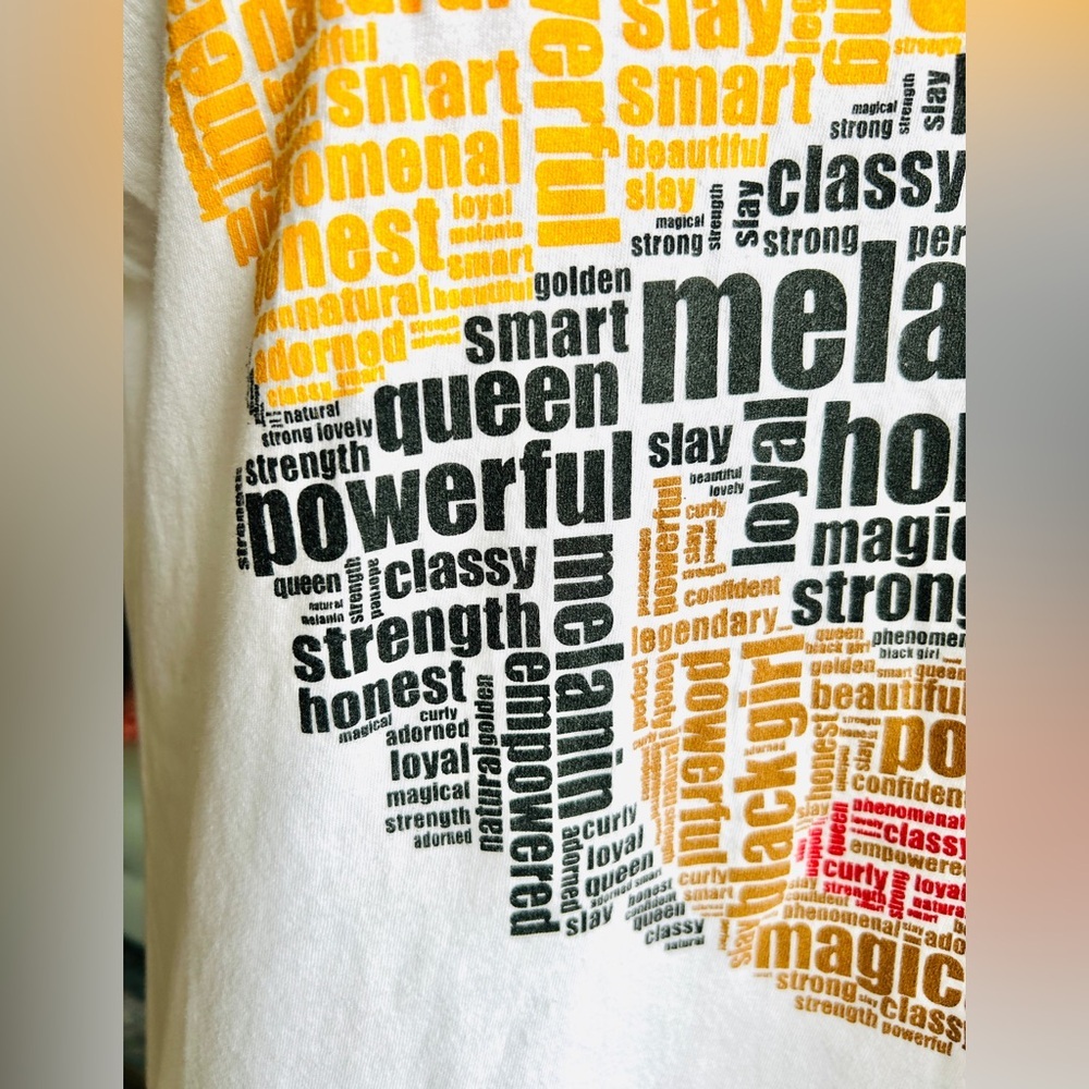 Designz By Morgan African Queen Word Art Graphic Tee Medium - Picture 10 of 10